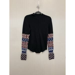 Free People Mixed Up cuff Thermal Top Large